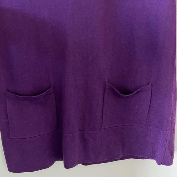 Ann Taylor LOFT Wool Blend Plum Purple Front Pocket Sweater Size S - Picture 3 of 12